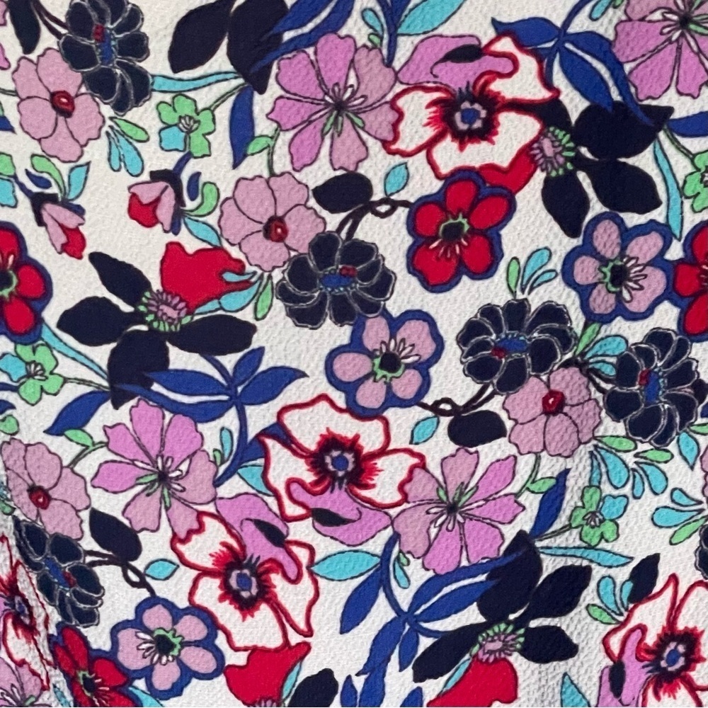 Talbots Paradise Floral Print Flutter Sleeve Popover Dress 29531 - Picture 13 of 15